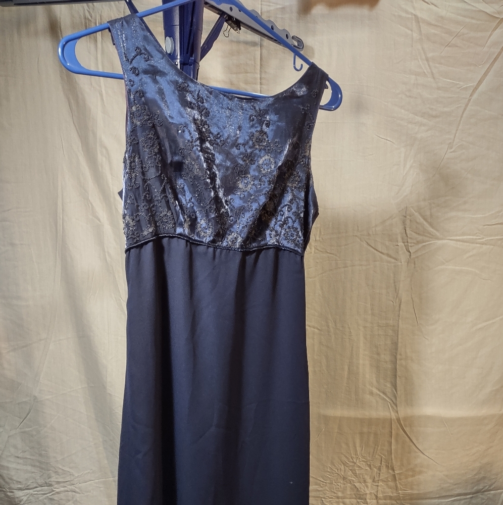 (430)Veronica, long Blue Dress, size S
